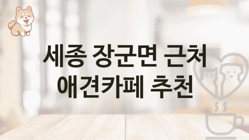 세종 장군면 근처 애견카페 추천