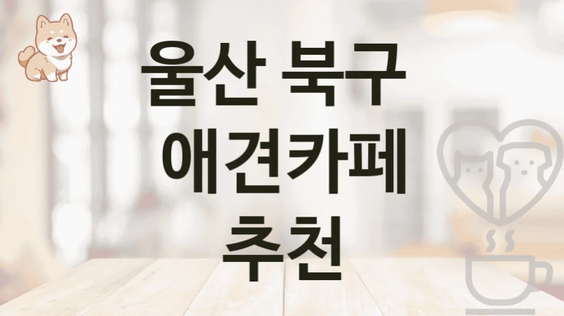 울산 북구  애견카페 추천