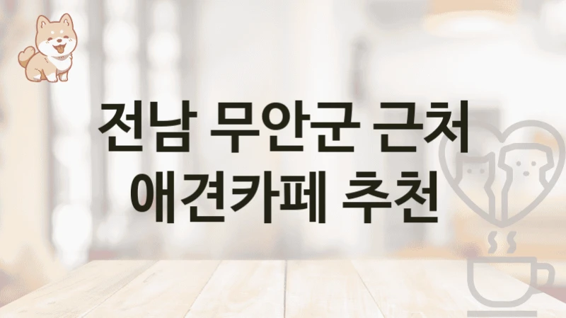 전남 무안군 근처 애견카페 추천