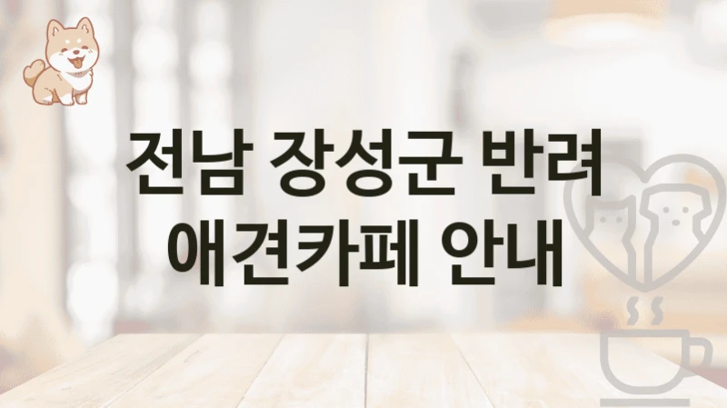 전남 장성군 반려 애견카페 안내