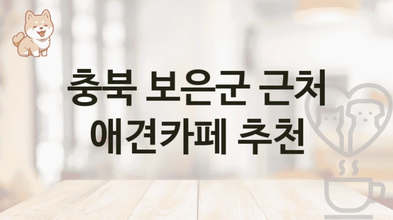 보은군 댕댕이와 커피타임 애견카페 소개, 이용비용 및 서비스