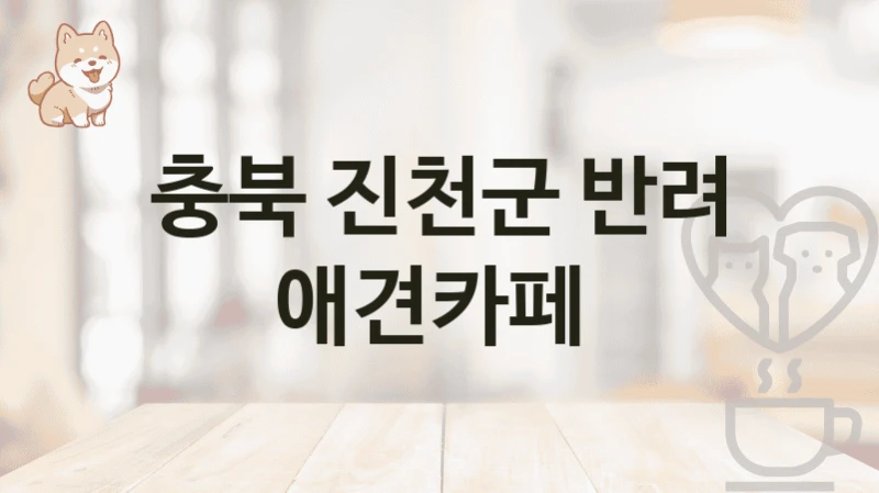 충북 진천군 댕댕이와 함께 즐기는 애견카페 BEST 추천, 비용 안내