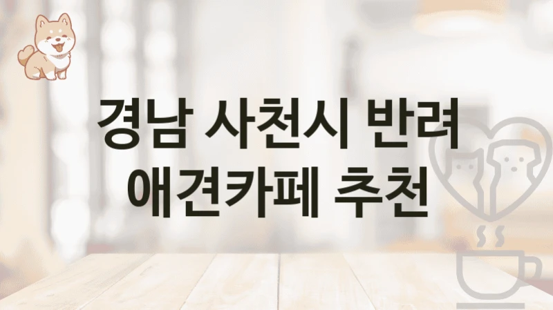 경남 사천시 반려 애견카페 추천