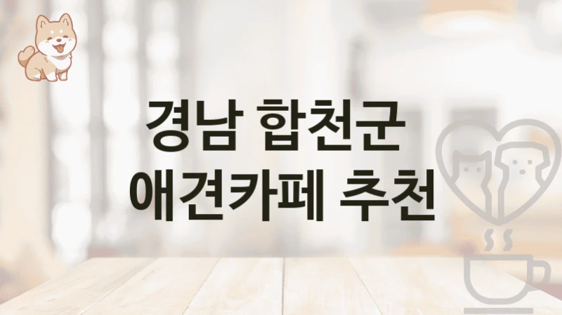 경남 합천군  애견카페 추천