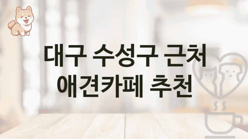 대구 수성구 근처 애견카페 추천