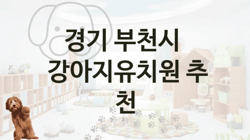 경기 부천시 
 강아지유치원 추천