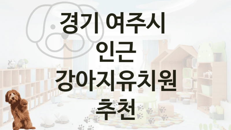 경기 여주시 
인근 강아지유치원 추천