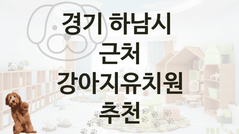 경기 하남시 
근처 강아지유치원 추천